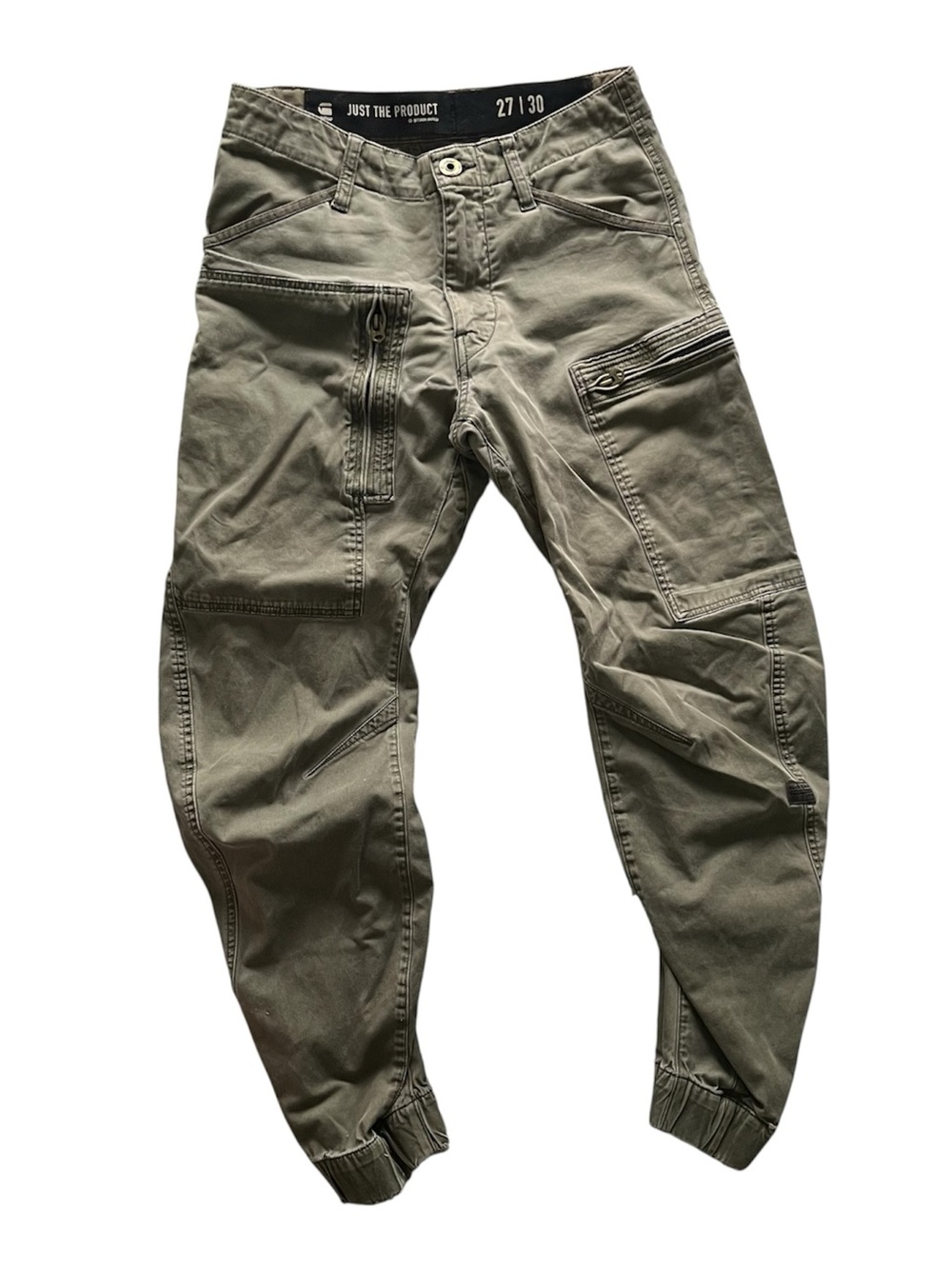 Men's Olive Green Barrel Cargo Jogger Pants